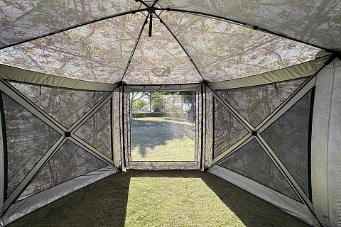 Фото шатер туристический kyoda 6 сторон, р.360*360*238см, плотн190т, 210d, цвет кмф