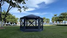 Фото шатер туристический kyoda 6 сторон, р.342*342*226см, плотн190т, 210d, столб воды 3000мм, вес 12,5 кг