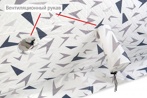Фото палатка куб "condor" зимняя утепленная 2,2 х 2,2 х 2,15  белый камуфляж