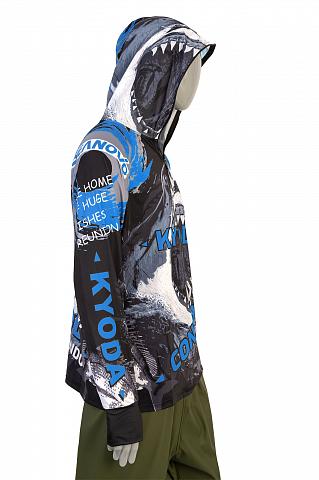 Фото джерси с капюшоном kyoda, цвет серо-синий, размер xxl